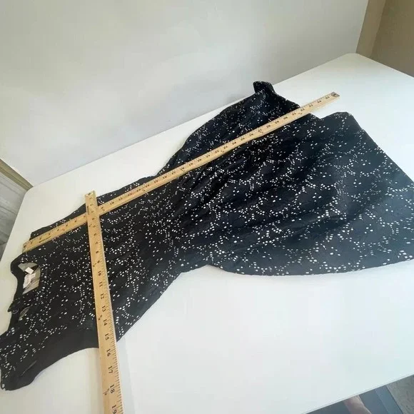 Anthro Meadow Rue Breathtaking Fit & Flare Mini Dress Black M Pleated Sleeveless - Picture 8 of 8